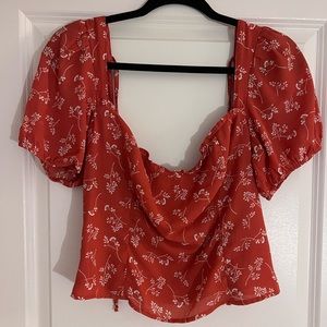 A&F Floral Red Blouse